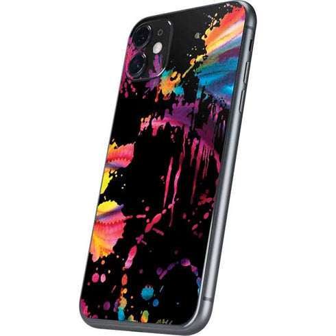 Chromatic Splatter Black iPhone 11 Skin